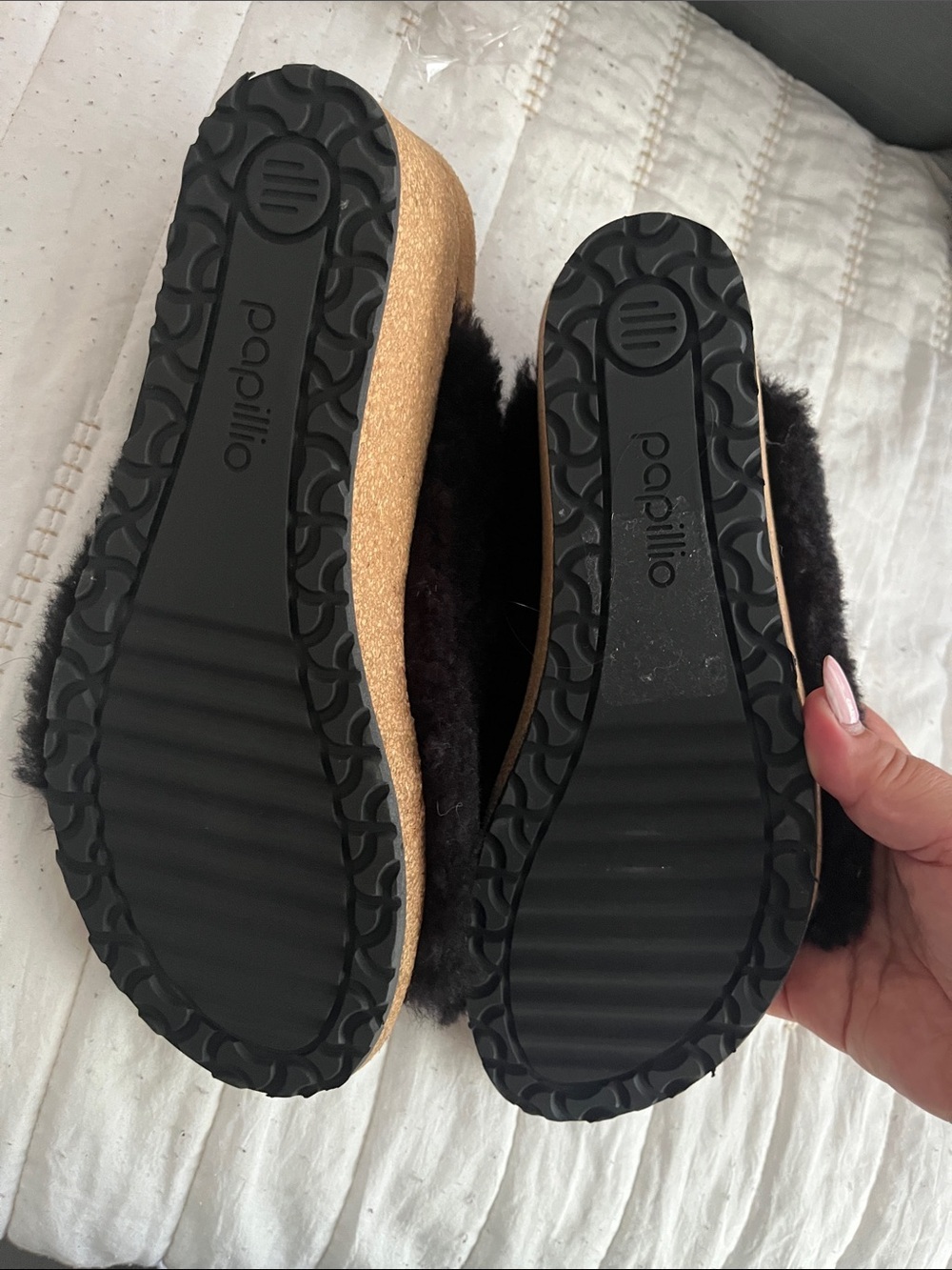Papillio Black Faux Shearling Slide Clogs - Picture 4 of 4